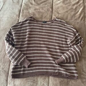 Blu Pepper Brown and Cream Striped Sweater